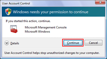 Click on the [Continue] button.