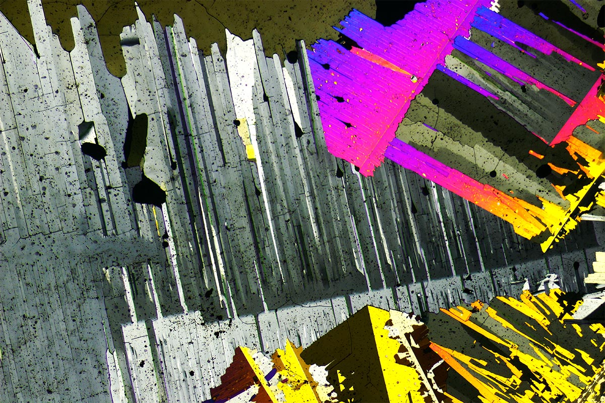 Melted sulfur under the microscope
