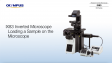 Microscopio invertido IX83: Cargar un portaobjetos en la platina